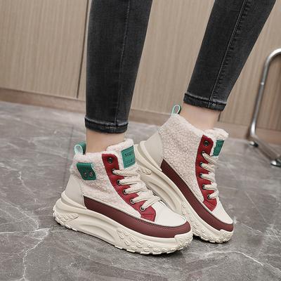 Luxury Snow Boots Women's 2024 Winter New Velvet Thickened High Top Sports Cotton Shoes Thick Sole Student Casual Cotton Shoes