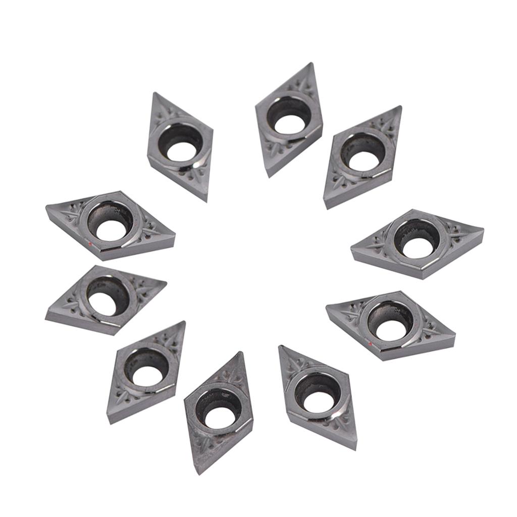 10 Stück Satz CNC Hartmetallspitzen Einsätze Messerkopf Drehbank Drehmeißel mit Box DCGT070204AK