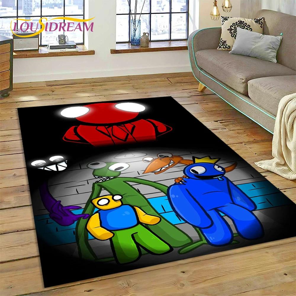 Game R-Rainbow Friends Cartoon Carpet Rug for Bedroom Living Room Home Sofa Decoration,Children Game Large Decor Floor Mat Gift