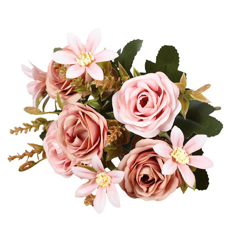 1 ks Plastová narozeninová imitace růže květina Garaden Falešná květinová kytice Domácí dekorativní Hedvábná svatební párty Umělá pivoňka