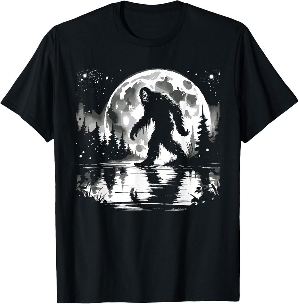 Moon Bigfoot Sasquatch Men Women Kids Cool Bigfoot T-Shirt Unisex T-Shirt S