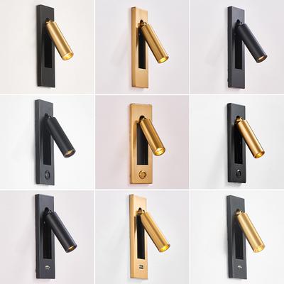 Modern Led Wall Lamp Copper/Black Embedded Wall Sconce Led 3W USB LED Reading Wall Light Adjustable  Night Lights Wall Lamp