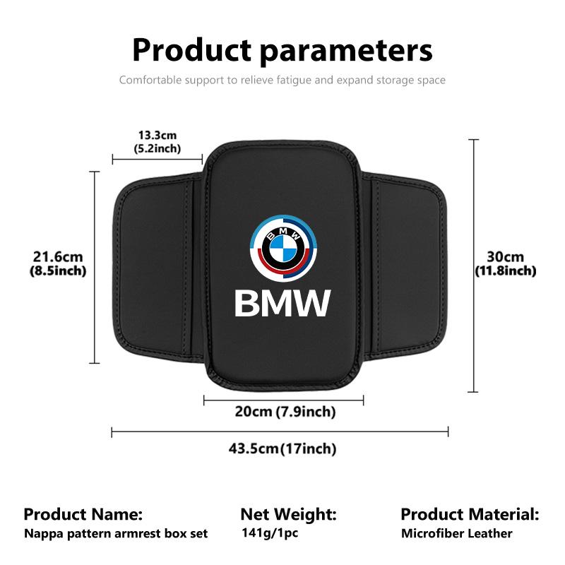 AAAPS1 Car Seat Armrest Box Pad Elbow Cushion Height Storage Pocket For BMW Performance E91 X5 E70 F11 E30 F31 X3 F25 F32 X7
