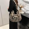 Large Capacity Leopard Women Shoulder Bags Faux Fur Messenger Bag Ladies Plush Hobos Crossbody Vintage Fashi Female Handbags