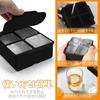YOUSHY Silicone Ice Tray, Large Food-Grade Ice Cubes, with Lid, Clear Ice Cube Maker, Container, Ice Cube Maker, Large Ice, 5cm Ice Tray (Black, 4 Gri