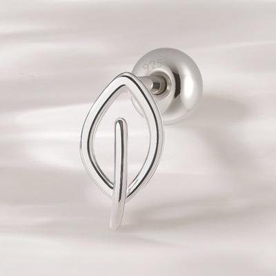 JEWNEL (1+1)Silver925 Simple Line Leaf Silver Piercing