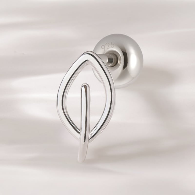 

JEWNEL (1+1)Silver925 Simple Line Leaf Silver Piercing Silver 925 piercing
