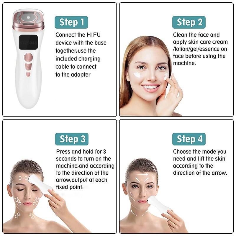 Mini HIFU Ultrasound Machine RF EMS Microcurrent Lift Firm Tightening Skin Wrinkle Anti-aging Machine Skin Care Beauty Device