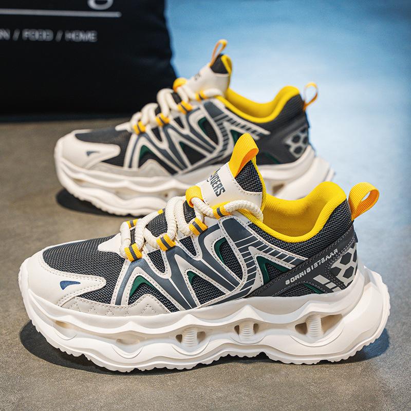 

Quanzhou rubber-plastic sole cushioning sports shoes mesh breathable running shoes fried street student dad shoes 44