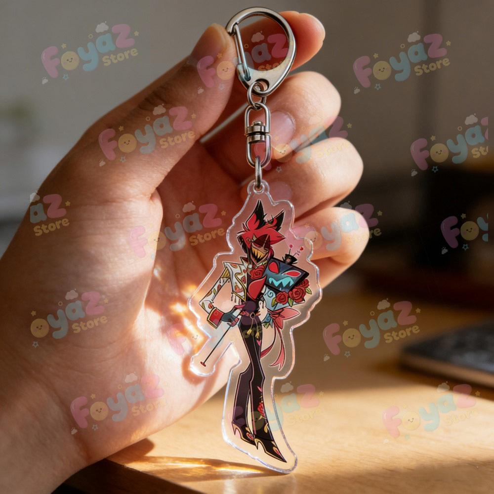 Cartoon Chibi Vox Couple Keychain Accessories Bag Movie Keyrings Jewelry Vday Gifts