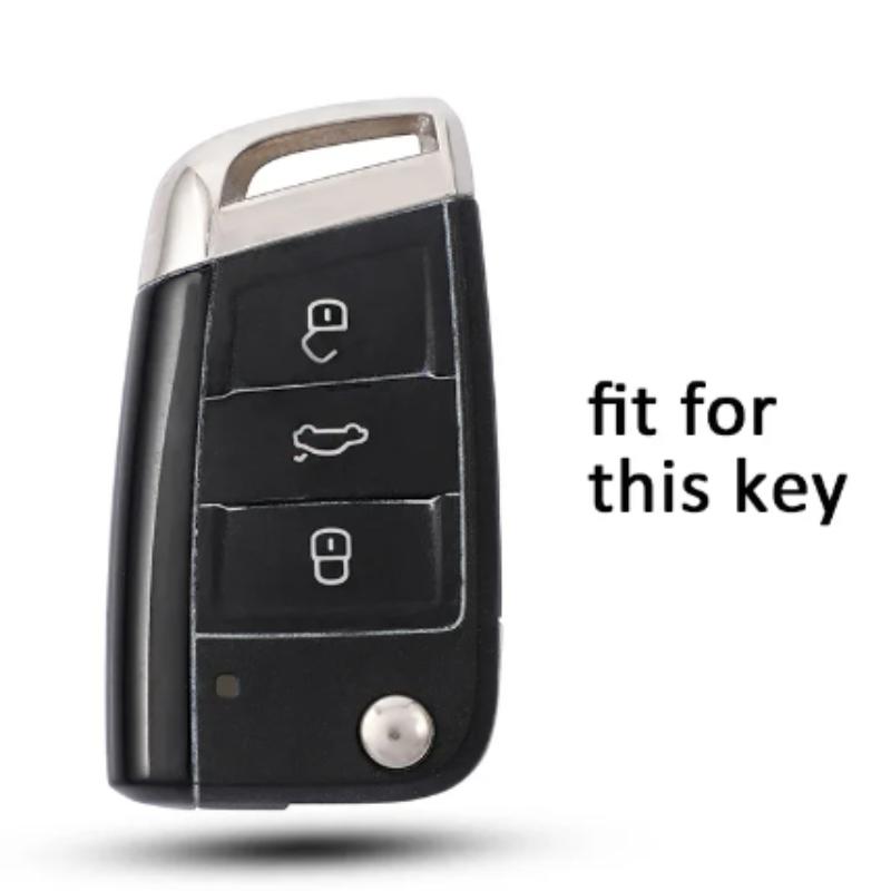 Tpu Carbon Fiber Car Key Case Cover For Vw Volkswagen Golf 7 Mk7 Tiguan Mk2 For Seat Ateca Leon Fr 2 Ibiza For Skoda Octavia A7