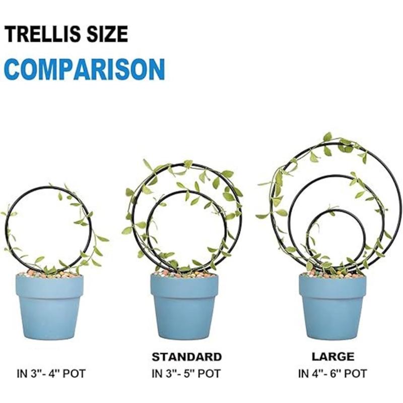 3 Stück Runder Metall-Pflanzenrankgitter für Kletterpflanzen Innen-Hauspflanzen-Stützgitter für Garten-Topfpflanzen-Stütze