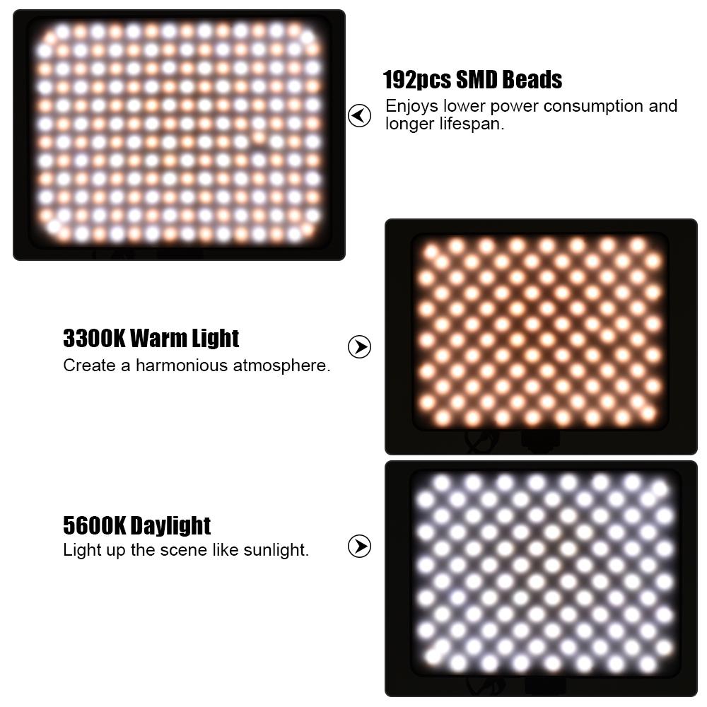 Viltrox VL-200 PRO CRI95+ Panneau lumineux vidéo LED à intensité variable pour appareils photo Nikon