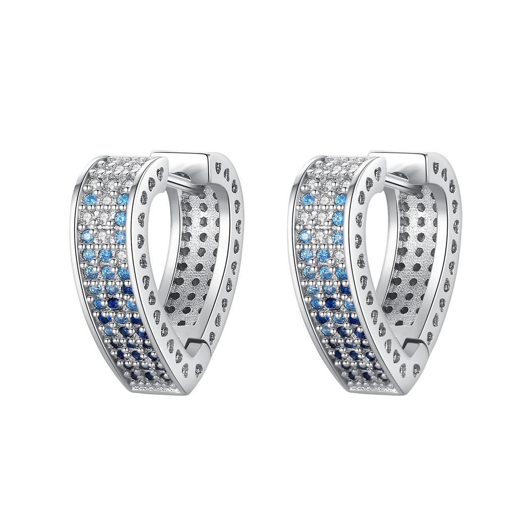 925 Sterling Silver Sweet Lovely Love Heart Series Jewelry Fashion Zircon Circle Hoop Earrings for Women Jewelry Gift Accessory