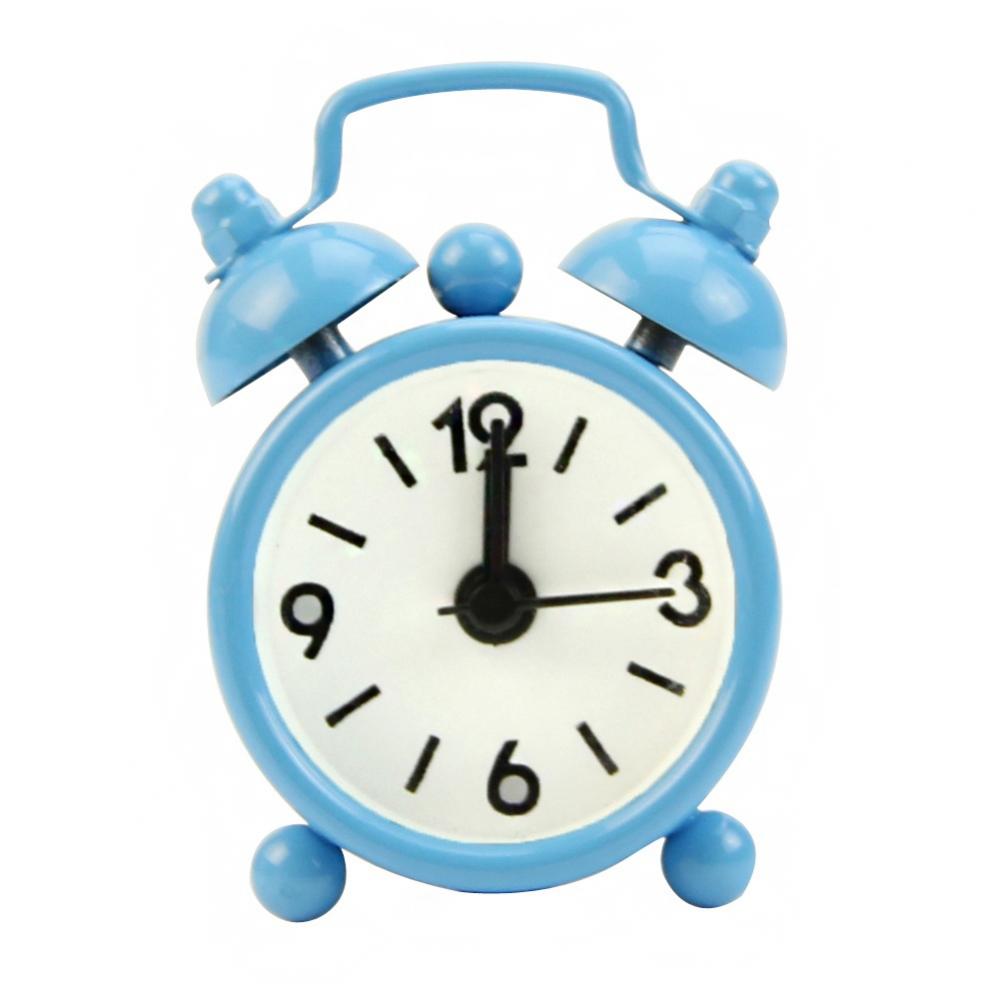 Classic Creative Metal Small Alarm Clock Electronic Retro Digital Analog Mini Round Alarm Clock Desk Decoration Cute Kids Gift