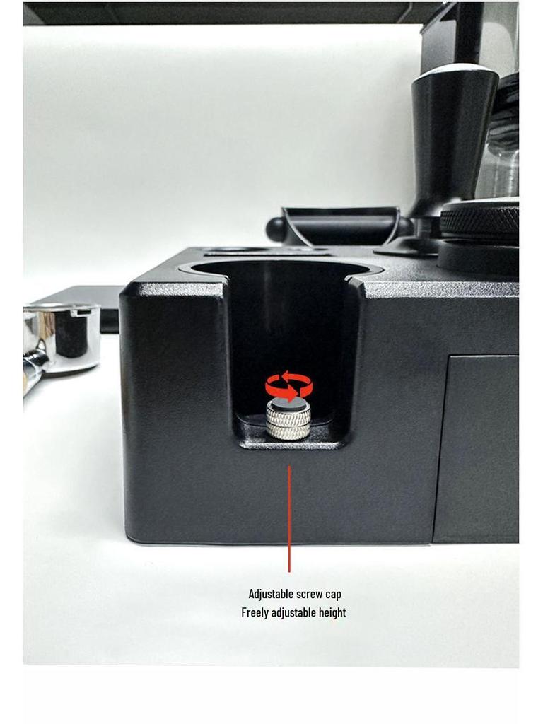 Czarny 3-częściowy zestaw stacji do ubijania kawy 51 mm z podstawą dystrybutora