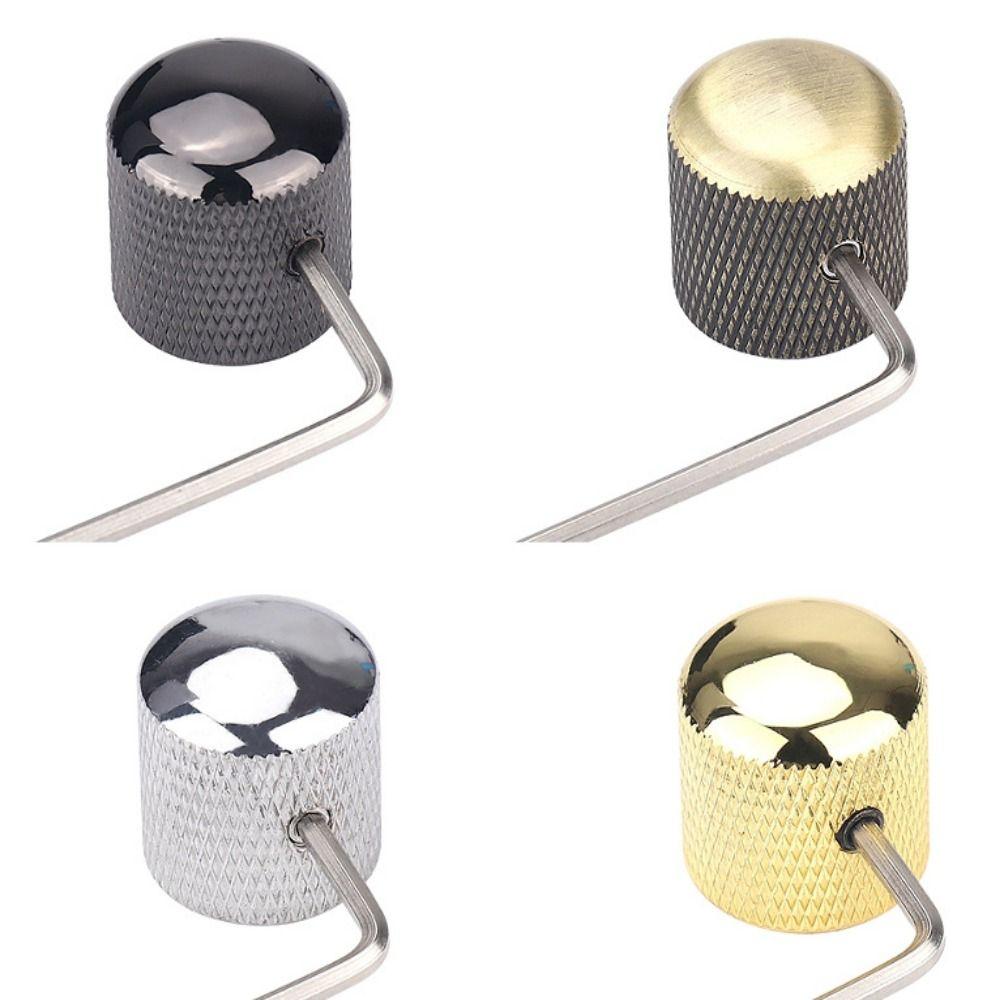 4 Pcs Enhanced Tone Control Metal Guitar Knobs Durable Tone Volume Knob Replacement  Bass