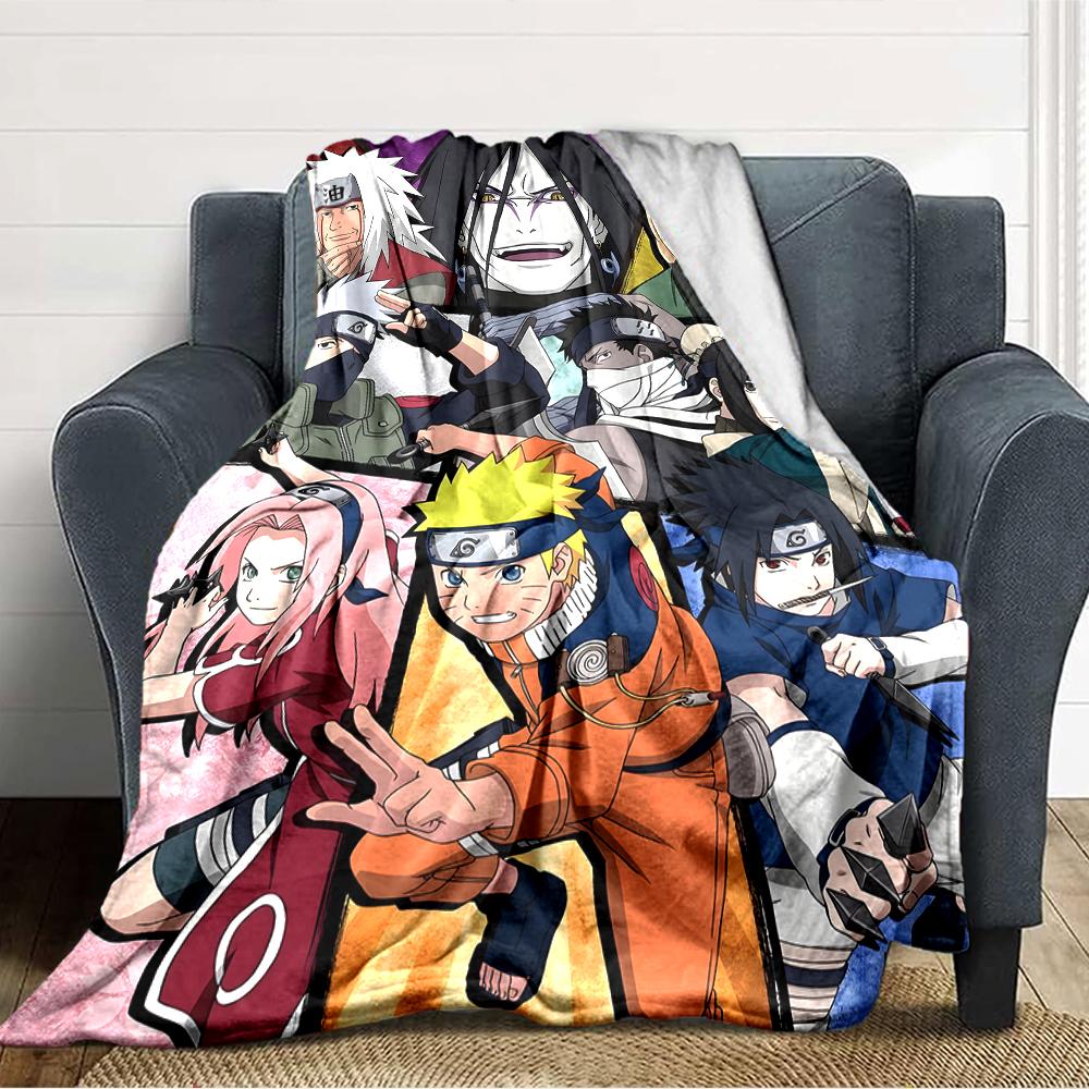1pc NARUTO (3) Blanket, Gift, for Men and Women, Soft Blanket, Good for Sofa Bed Couch Travel, Lightweight Flannel Blanket