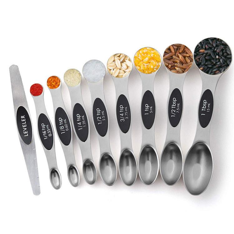 

Nine Essential Piece Measuring Spoon Set With Magnetic Design And Modern Style For Home Bakers Black 9Piece Set