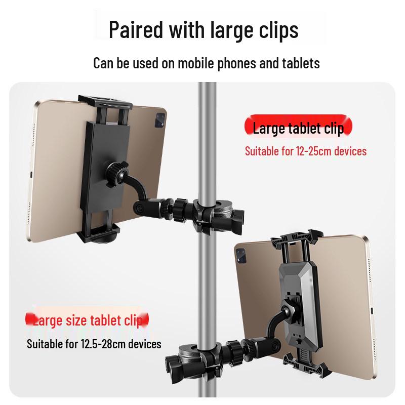 Tablet & iPad Phone Holder with Tripod & Camera Clip for Multi-Camera Views