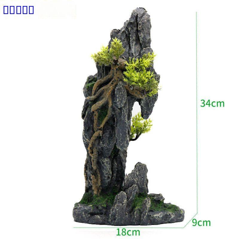Aquarium Decorative Scenery Rocks Fish Tank Turtle Shrimp Hideout Artificial Mountain Pet Fish Tank Decoration Accessories