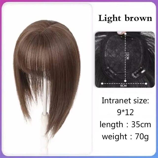 PAGEUP Synthetischer 3D-Pony, 25 cm, unsichtbar, nahtlos, Kopfhaar, Luft-Pony, Overhead, natürlich, unsichtbar, erhöht das Haarvolumen