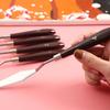 Wood Handle Plastic Palette Knife for Oil and Gouache Painting