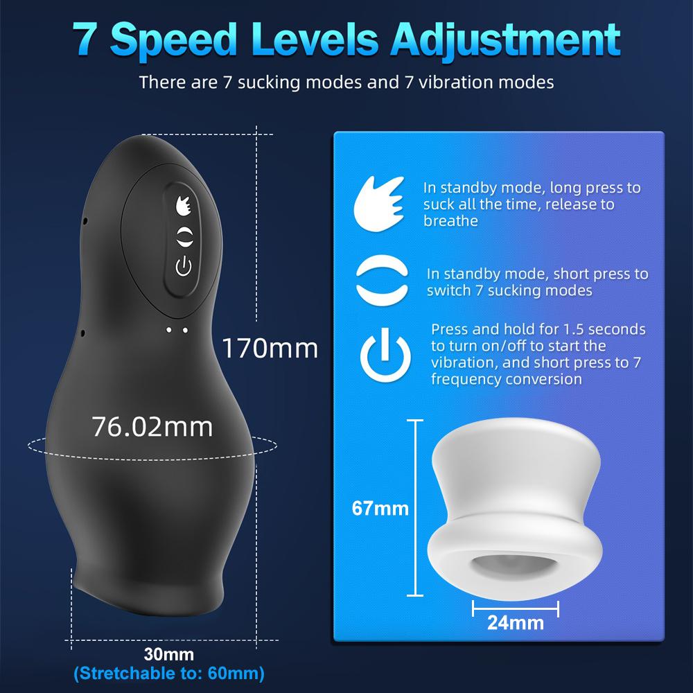 Male Automatic Sucking Masturbation Cup Vibrating Blowjob Realistic Vagina Masturbators Adult Sexy Toy for Men
