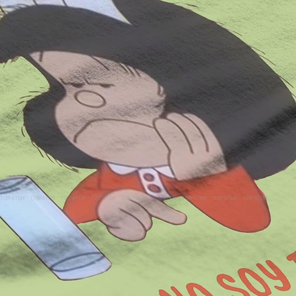 Mafalda Cartoon 100 Cotton Tshirts Unhappy Personalize 4xl 5xl Girl T Shirt New Trend Clothing