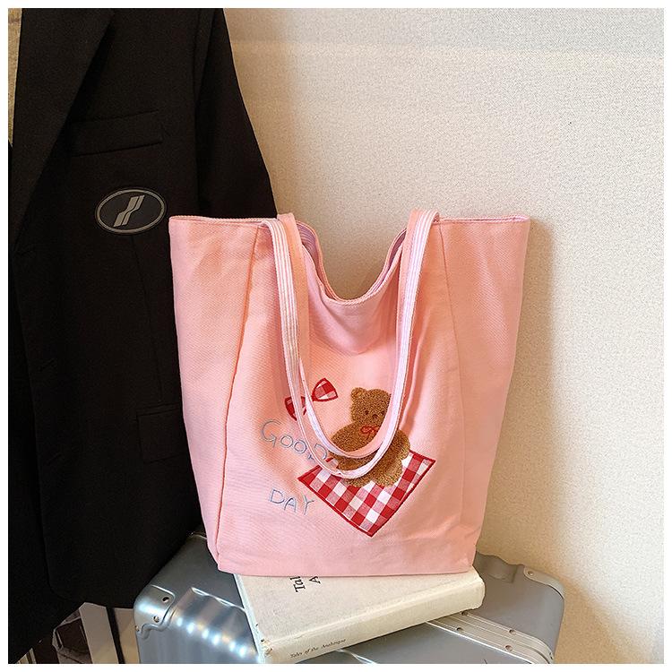 

Литературная холщовая сумка женская 2025 сумка-тоут в колледжском стиле, повседневная, большой вместимости, студенческая, для учебы, на плечо