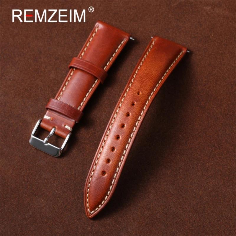 

Кожаный ремешок для часов с быстрой заменой 18/19/20/21/22 мм Универсальный сменный ремешок для смарт-часов Мужские гладкие ремешки для наручных часов 22mm светло-коричневого
