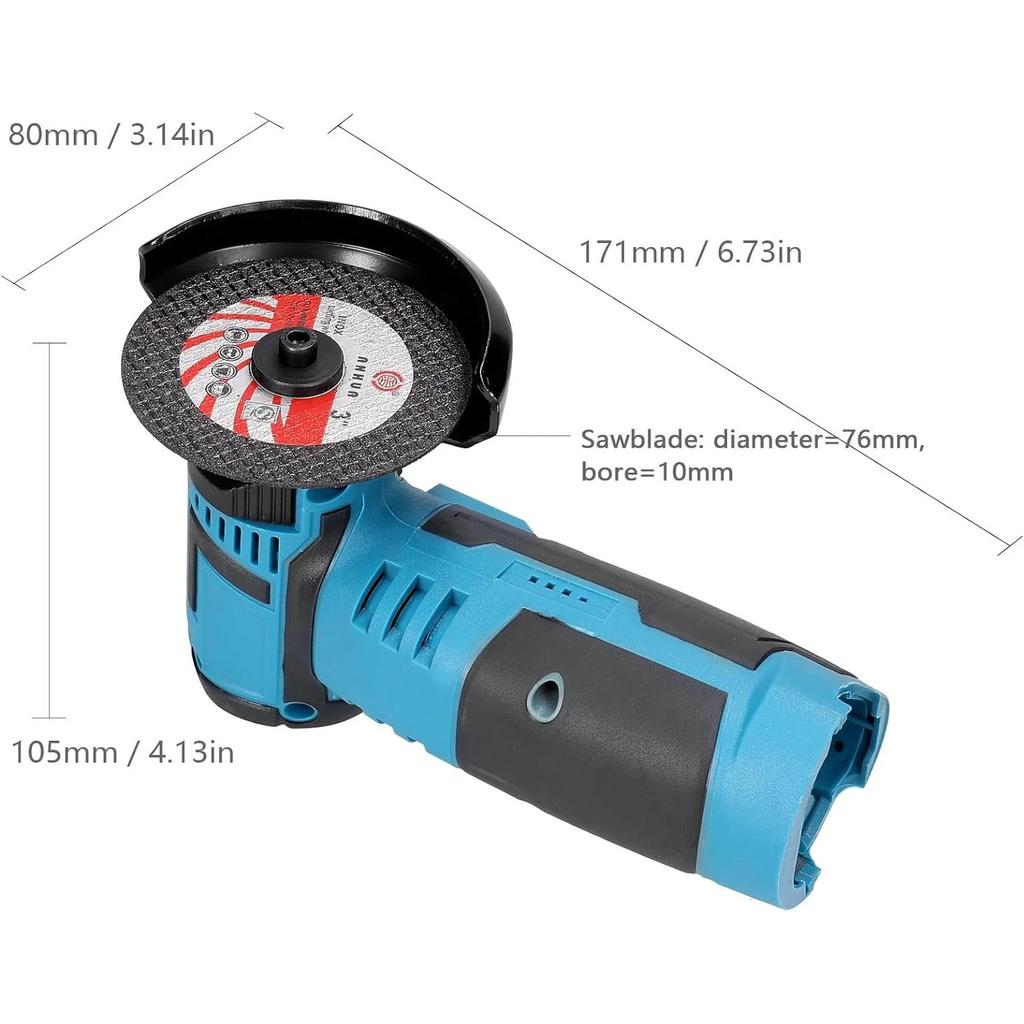 Mini Angle Grinder, 19500rpm Electric Grinding Tool Mini Grinder Handheld Cutter,with 1pcs 12V 3600mAh