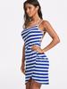 European & American Striped Sexy Beach Wrap Sling Holiday Dress