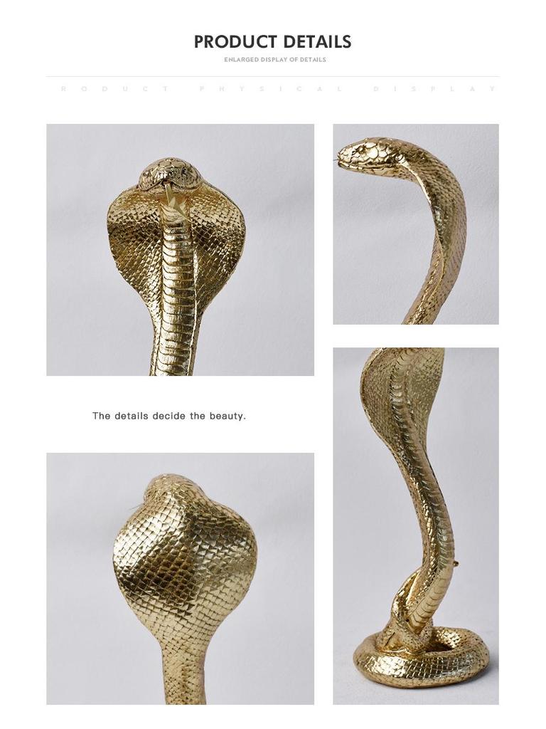 Golden Cobra Light Luxury Ornament for Living Room or Office Decor
