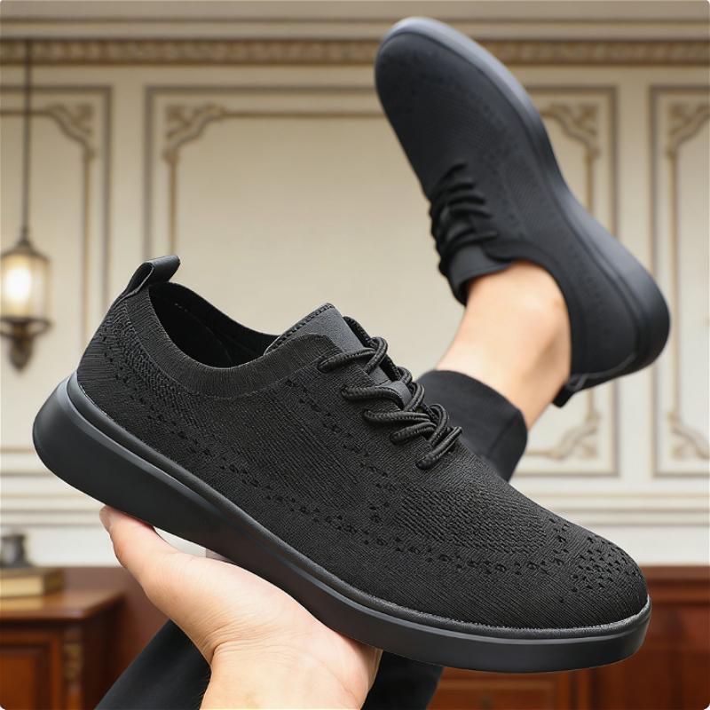 Men's Lightweight Casual Shoes  Breathable Knit Sneakers Comfortable Walking Shoes Non-Slip Soft Sole Outdoor Male Footwear