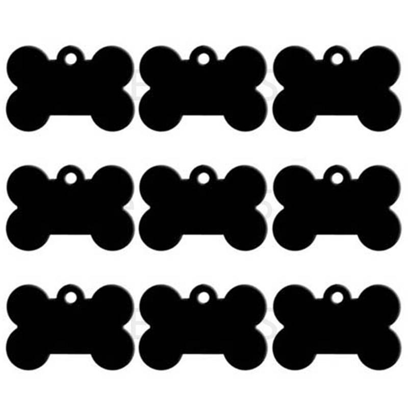 Wholesale 100Pcs Bone Dog ID Tag Engraving Pet Dog ID Tags Collars Bone Name Number Tags Customized Anodizing aluminum Puppy Tag