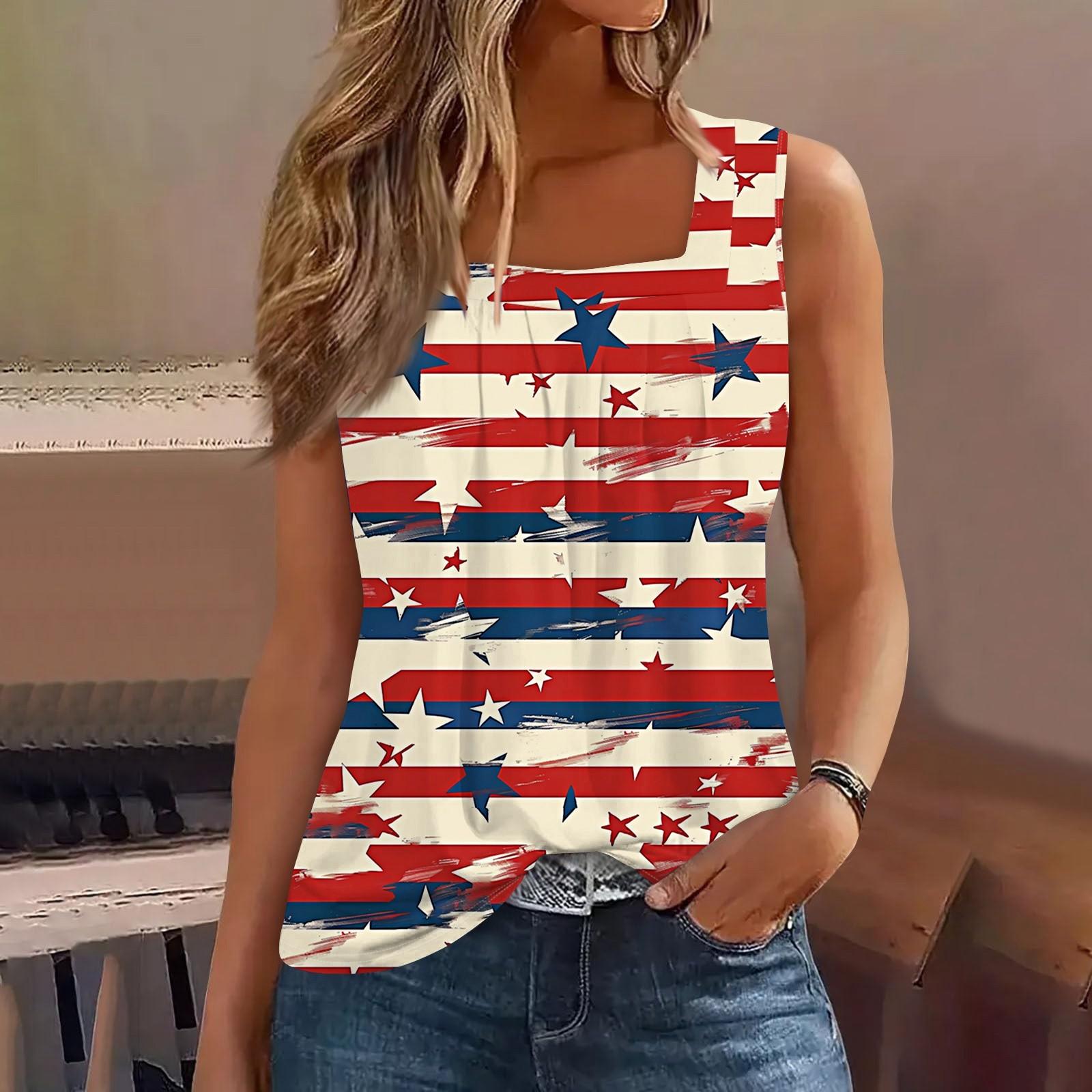 

Майка с квадратным воротником, женская футболка с принтом, повседневная свободная рубашка без рукавов XL арбуз красный