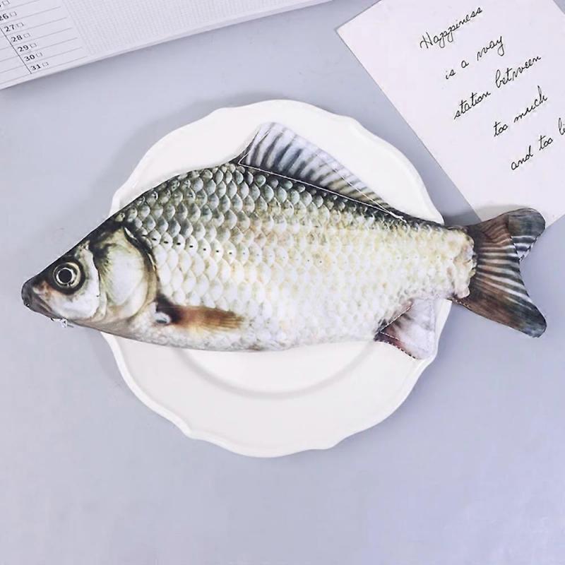 Adorable Realistic Carp Pencil Case – Functional Zipper Pouch for Pens or Cosmetics, Uses for School & Daily Carry