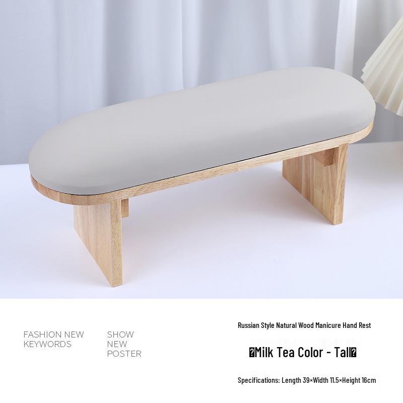High-End Nail Art Cushion Set: Natural Wood Base & Japanese Leather Tools