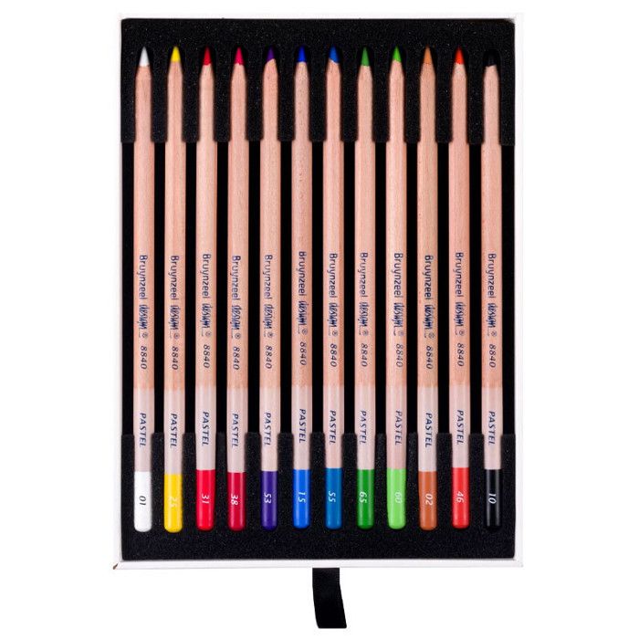 Crayon Pastel - Bruynzeel - Boîte de 12 - Couleurs Assorties - Haute Qualité - Mixte
