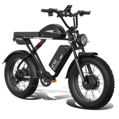 Bluvall K10 Elcykel Topp 3000W Dubbelmotor 52V 43Ah Dubbelt Batteri 20 Tum Feta Däck Full Fjädring E-cykel för Vuxna