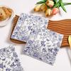 European Retro Blue and White Porcelain Print Disposable Napkins for Restaurant, Party, or Hotel Dining
