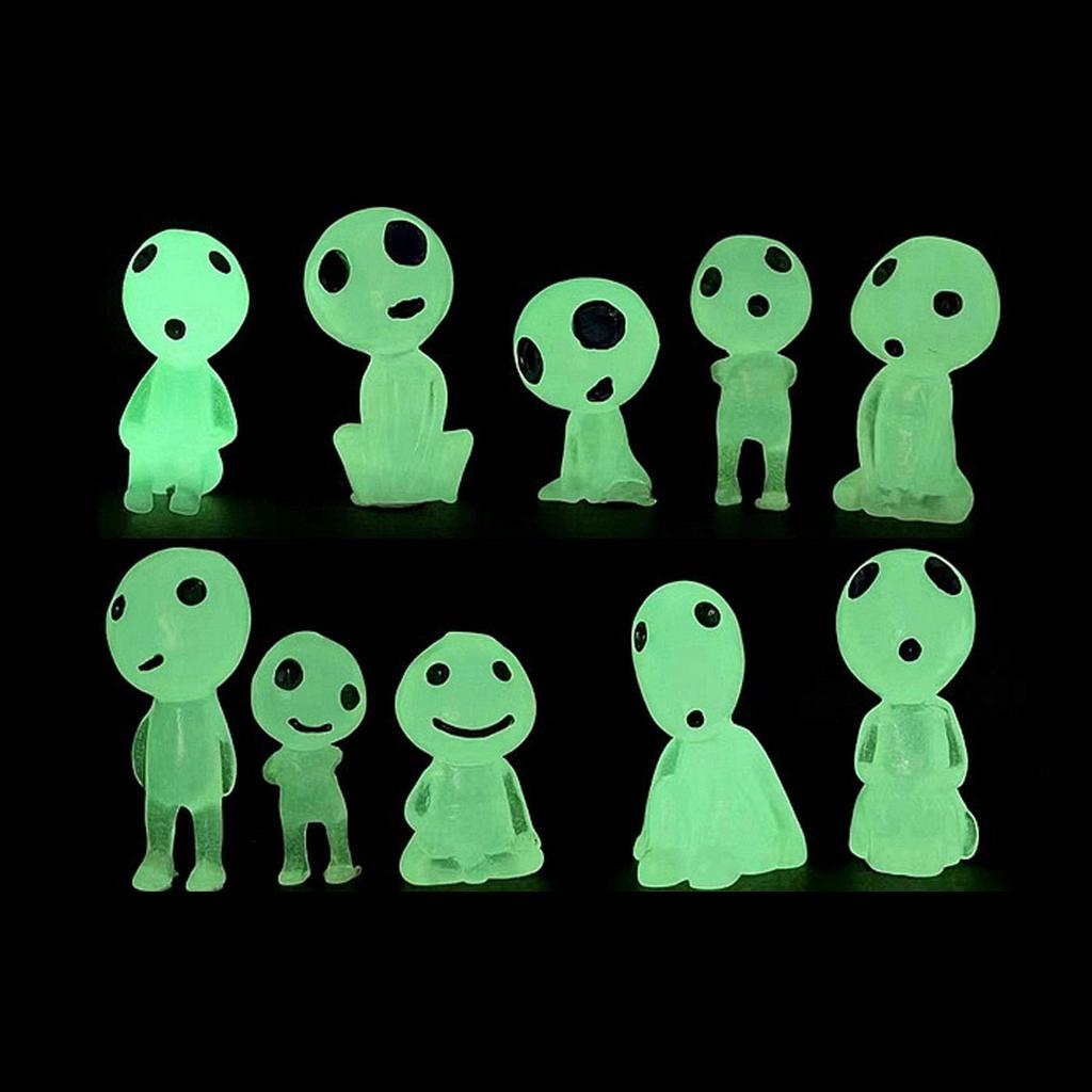 LUYING Ghibli Goods Wooden Elf Garden Accessories Luminous Micro Landscape Garden Decoration Glows in the Dark Outdoor Patio Lawn Yard Kit Figure, (10
