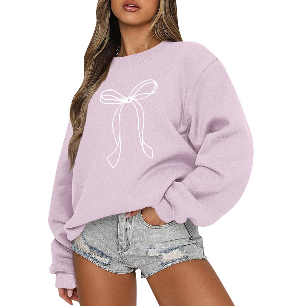 Women  Tops Women's Long Sleeve Sweatshirt Casual Crewneck Loose Fit Pollover Fleece Tops