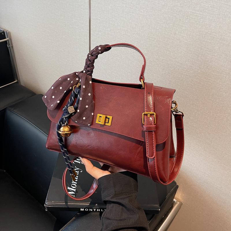 

Сумка женская премиум-класса в стиле ретро, повседневная, модная, популярная сумка через плечо или мессенджер, новинка осени и зимы бордовый