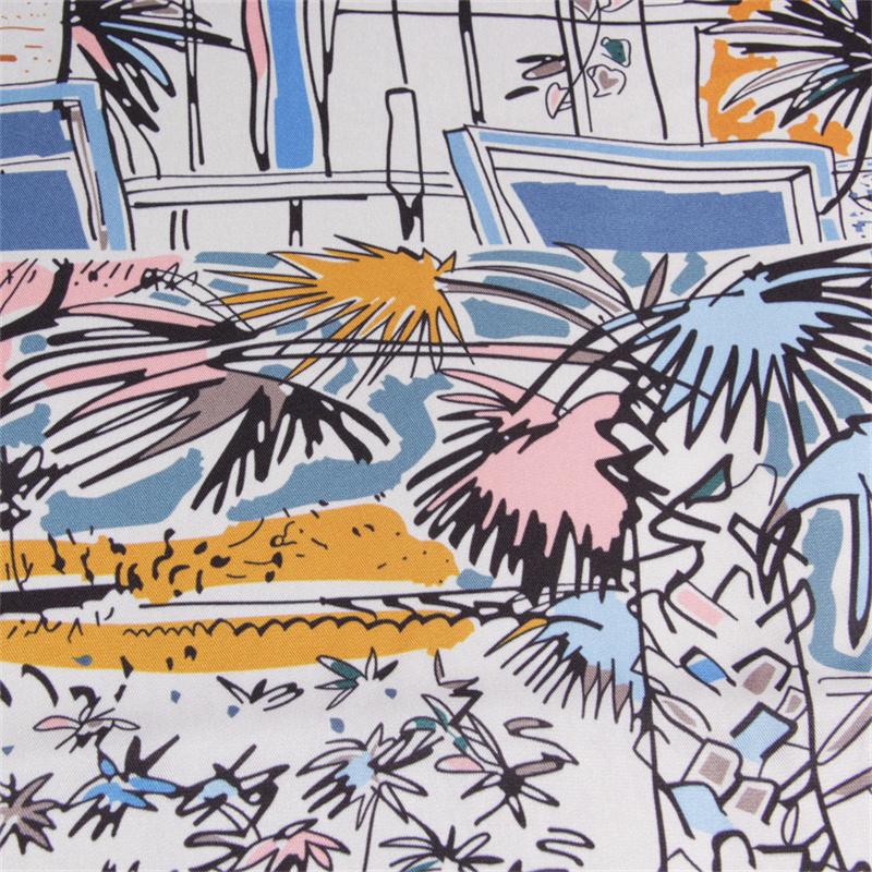 Silk Scarf Women Beach View Square Scarves Head Echarpes Silk Foulards Femme Wraps Beach Shawls Bandana Lady Hijabs 90CM