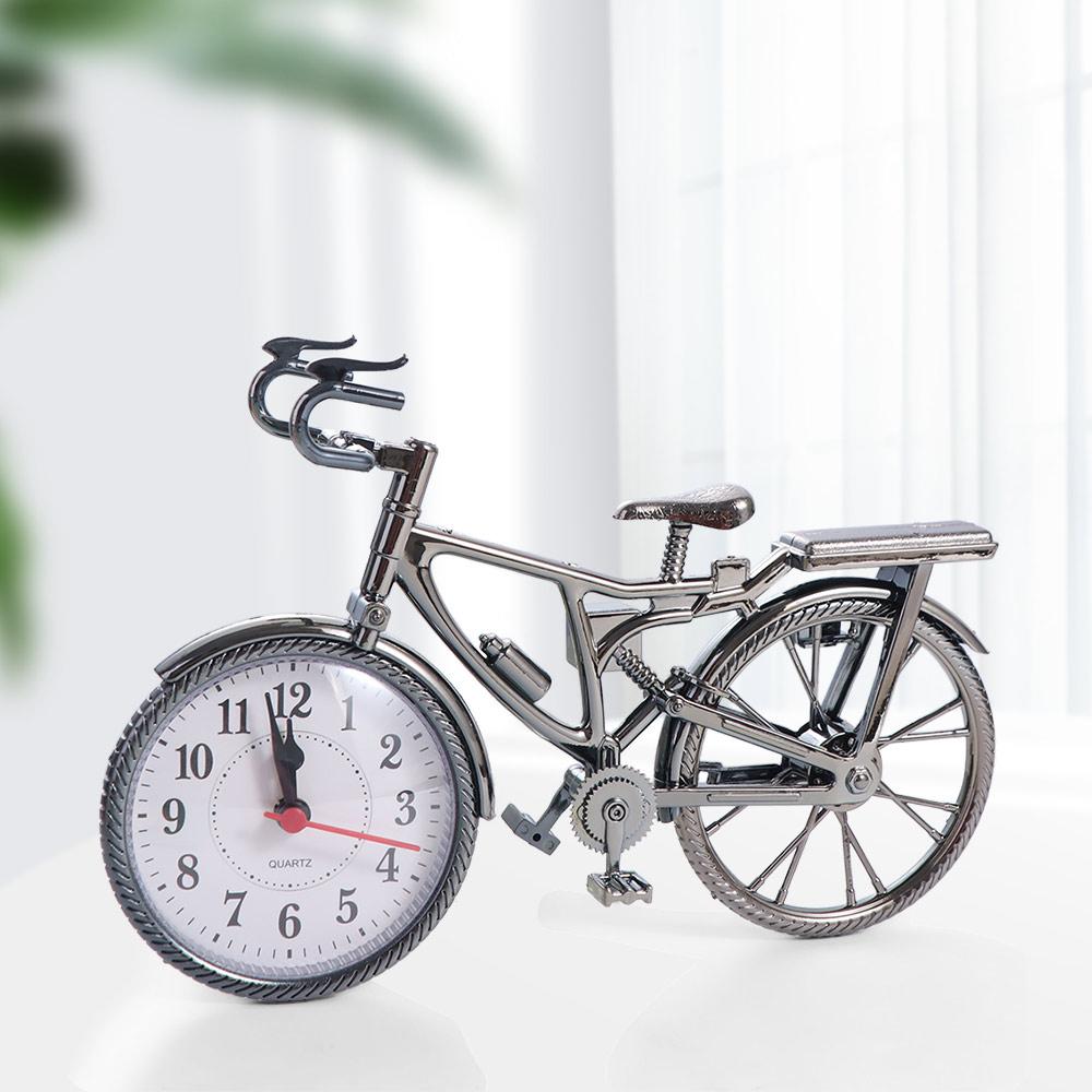 Luxury Arabic Numbel Desk Home Model Glamorous Stand Clock Bedroom Bicycle Alarm Clock Gift Quartz