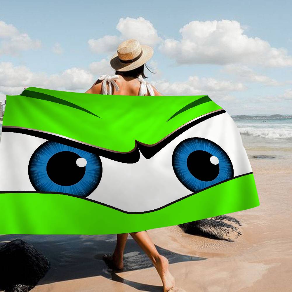 New Cartoon Big Eyes Microfiber Printed Beach Towel Mountain Climbing Yoga Beach Swimming Running Absorbent Soft Towel