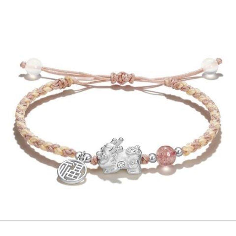 

Женская карта благословения Мужской и женский браслет для пары Год рождения Регулируемый размер Ремешок для ношения Подарок для подруг Подарок на день рождения Ювелирные изделия Fu Pai: Pink [1]]