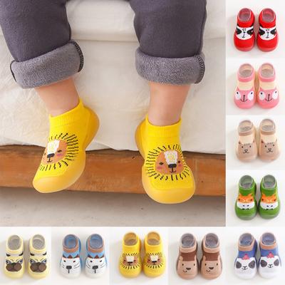 1 paio di scarpe da bambino antiscivolo in stile animale, calzini da bambino, scarpe in gomma morbida, moda per ragazzo e ragazza